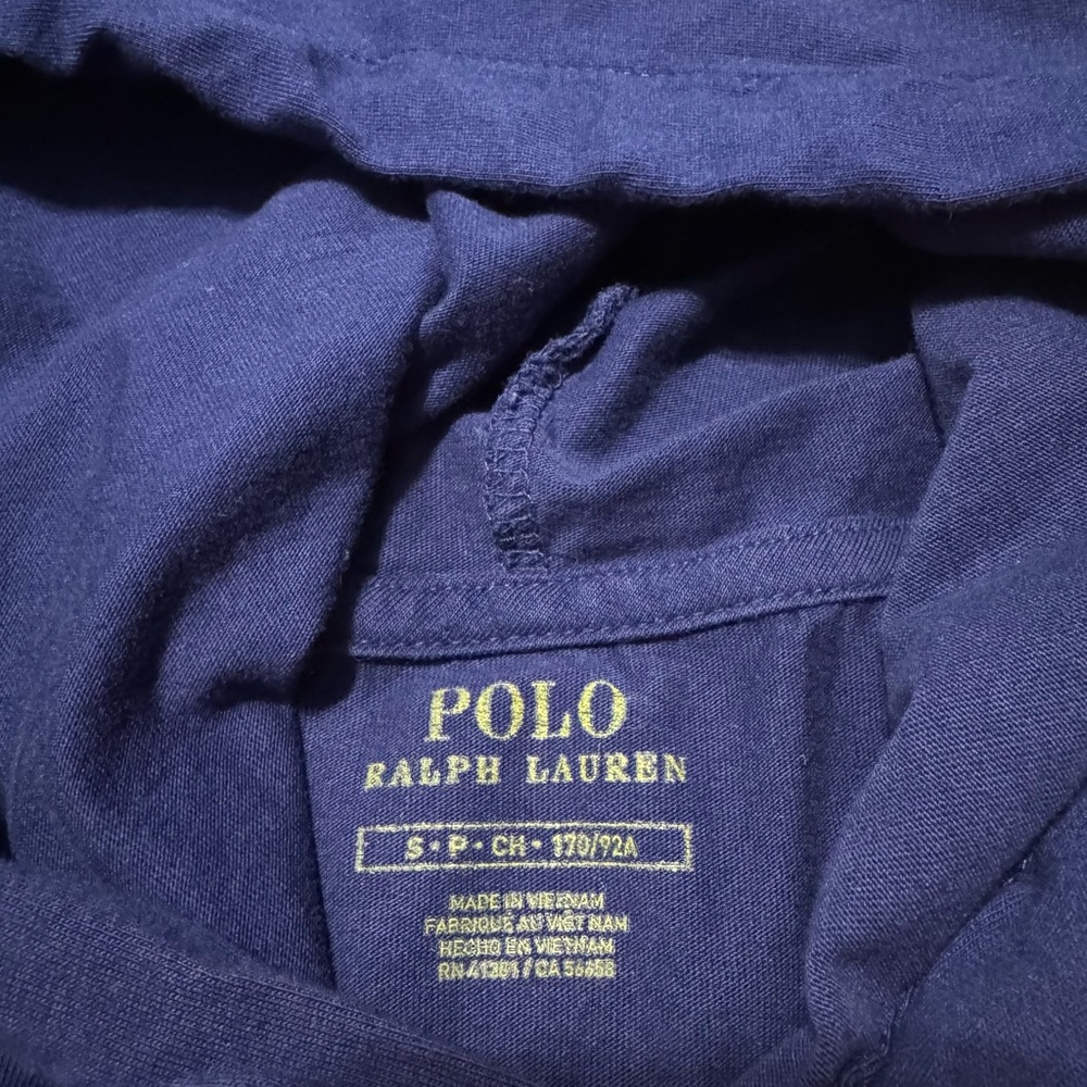 Polo Ralph Lauren Hoodie Men S Dark Blue Pullover Jersey Lightweight TShirt Pony - Picture 5 of 8